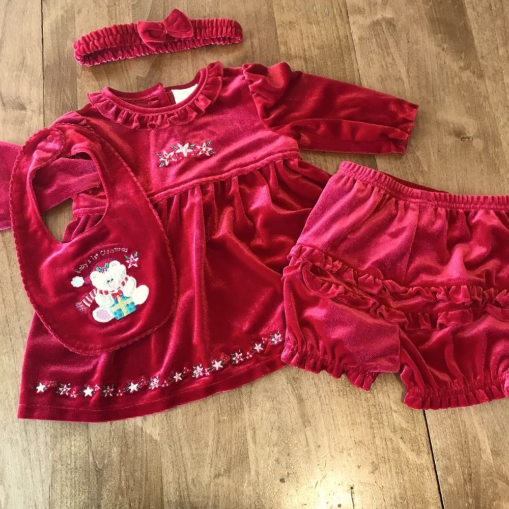 Baby girl 4 piece holiday outfit